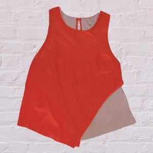 Bordeaux Split Tone Orange/Beige Blouse Tank Top
